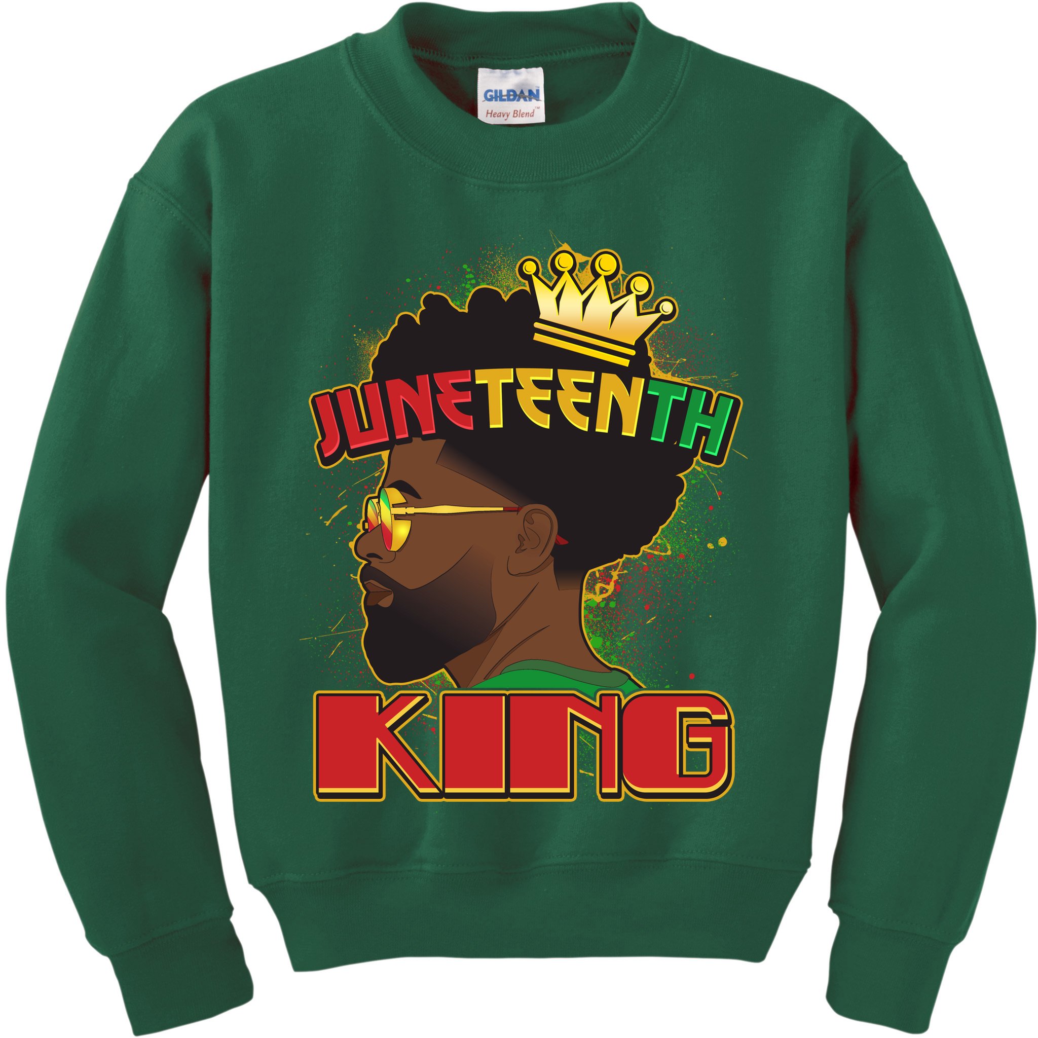 Juneteenth King Black African American Man Afro Kids Sweatshirt