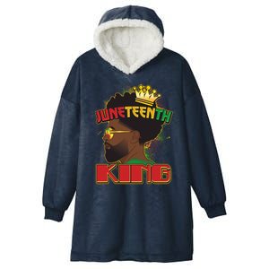 Juneteenth King Black African American Man Afro Hooded Wearable Blanket