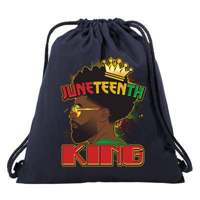 Juneteenth King Black African American Man Afro Drawstring Bag