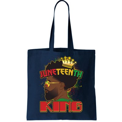 Juneteenth King Black African American Man Afro Tote Bag