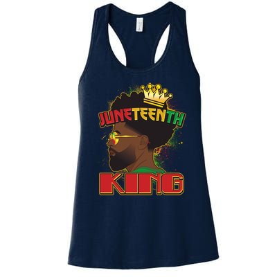 Juneteenth King Black African American Man Afro Women's Racerback Tank