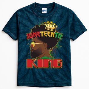 Juneteenth King Black African American Man Afro Kids Tie-Dye T-Shirt