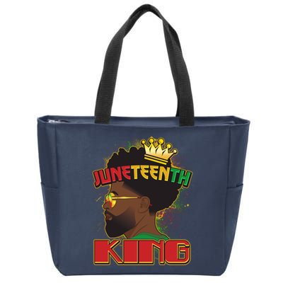 Juneteenth King Black African American Man Afro Zip Tote Bag