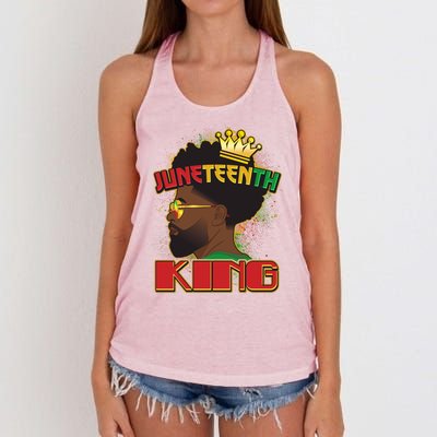 Juneteenth King Black African American Man Afro Women's Knotted Racerback Tank