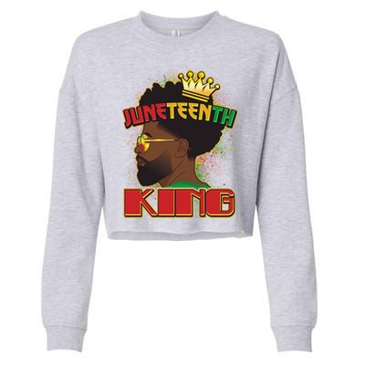 Juneteenth King Black African American Man Afro Cropped Pullover Crew