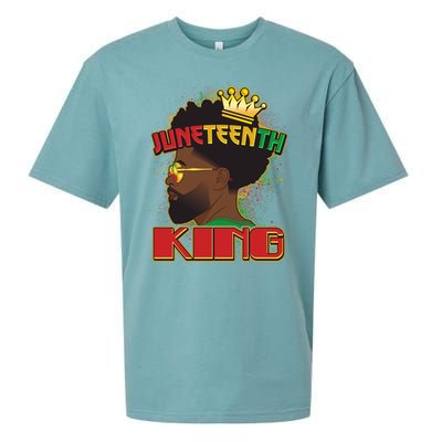 Juneteenth King Black African American Man Afro Sueded Cloud Jersey T-Shirt