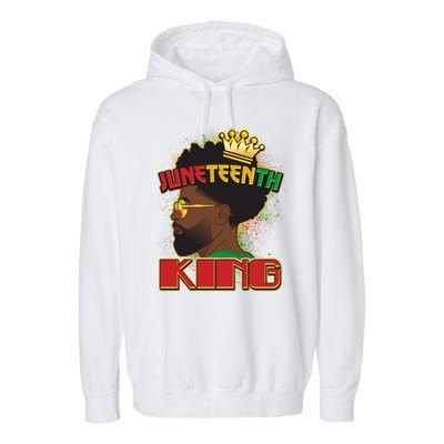 Juneteenth King Black African American Man Afro Garment-Dyed Fleece Hoodie