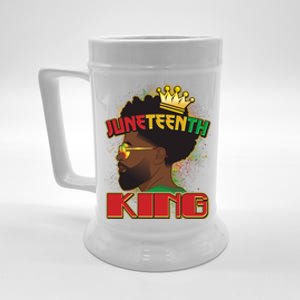 Juneteenth King Black African American Man Afro Beer Stein