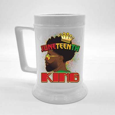 Juneteenth King Black African American Man Afro Beer Stein