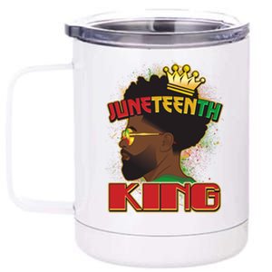 Juneteenth King Black African American Man Afro 12 oz Stainless Steel Tumbler Cup