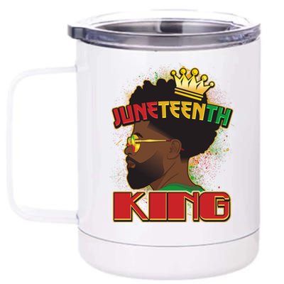 Juneteenth King Black African American Man Afro 12 oz Stainless Steel Tumbler Cup