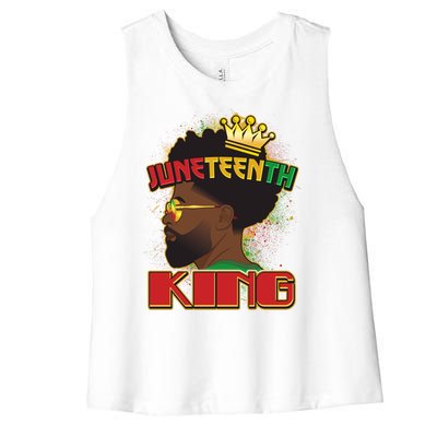 Juneteenth King Black African American Man Afro Women's Racerback Cropped Tank