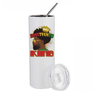 Juneteenth King Black African American Man Afro Stainless Steel Tumbler