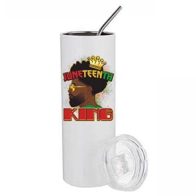 Juneteenth King Black African American Man Afro Stainless Steel Tumbler