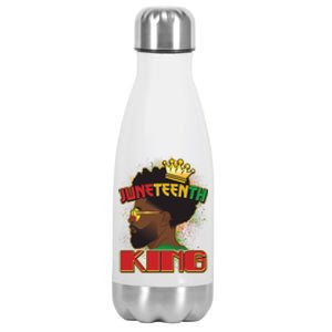 Juneteenth King Black African American Man Afro Stainless Steel Insulated Water Bottle