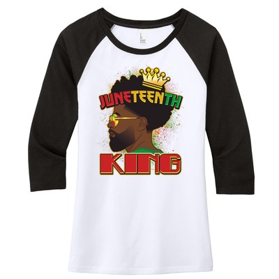 Juneteenth King Black African American Man Afro Women's Tri-Blend 3/4-Sleeve Raglan Shirt