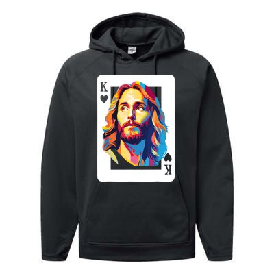 Jesus King Card Christian Performance Fleece Hoodie