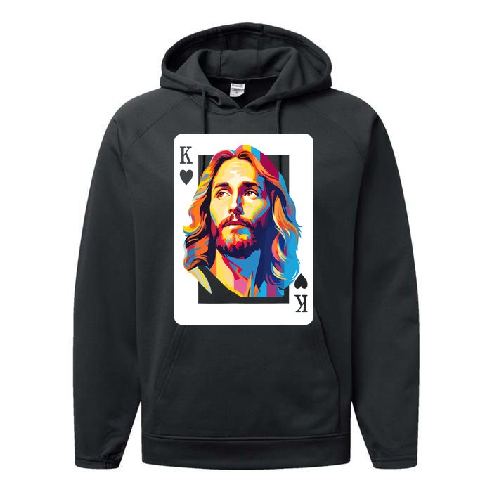 Jesus King Card Christian Performance Fleece Hoodie