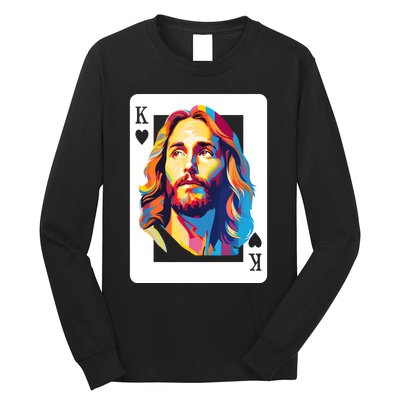 Jesus King Card Christian Long Sleeve Shirt