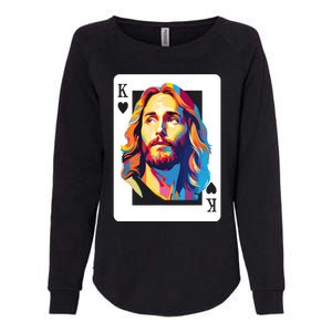 Jesus King Card Christian Womens California Wash Sweatshirt