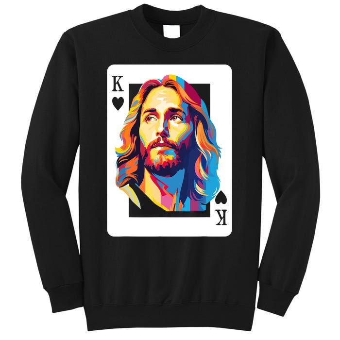 Jesus King Card Christian Tall Sweatshirt