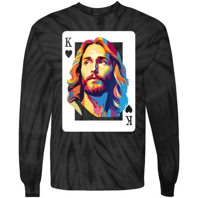 Jesus King Card Christian Tie-Dye Long Sleeve Shirt