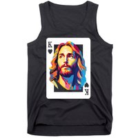 Jesus King Card Christian Tank Top