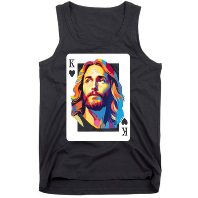 Jesus King Card Christian Tank Top