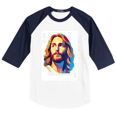 Jesus King Card Christian Baseball Sleeve Shirt