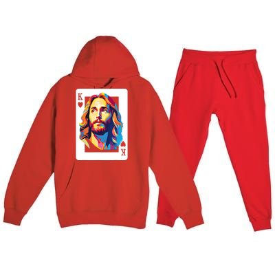 Jesus King Card Christian Premium Hooded Sweatsuit Set