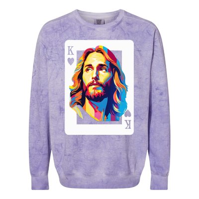 Jesus King Card Christian Colorblast Crewneck Sweatshirt