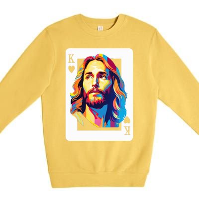 Jesus King Card Christian Premium Crewneck Sweatshirt