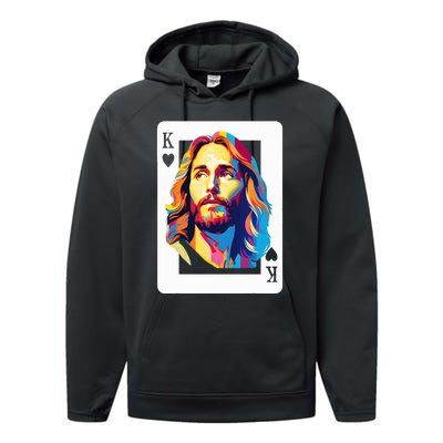 Jesus King Card Christian Performance Fleece Hoodie