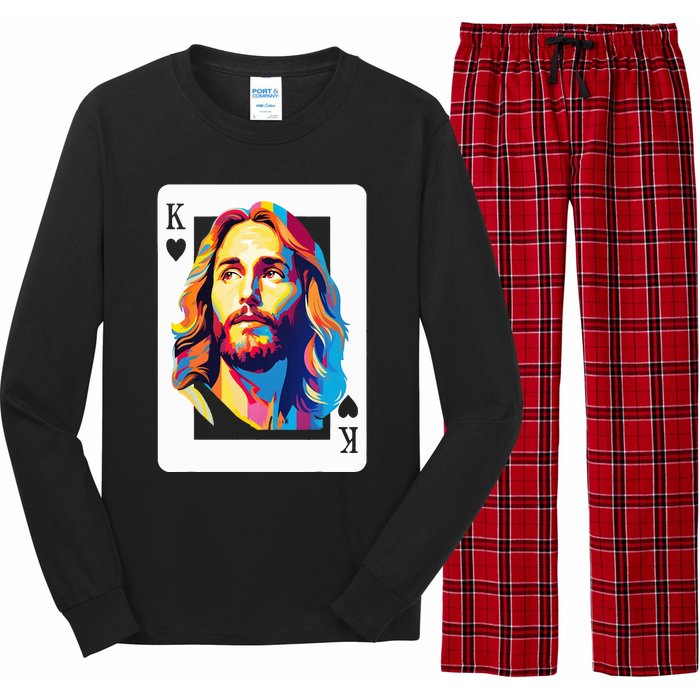 Jesus King Card Christian Long Sleeve Pajama Set