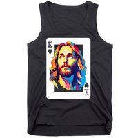 Jesus King Card Christian Tank Top