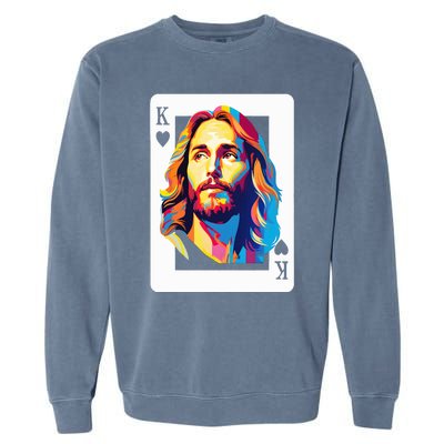 Jesus King Card Christian Garment-Dyed Sweatshirt