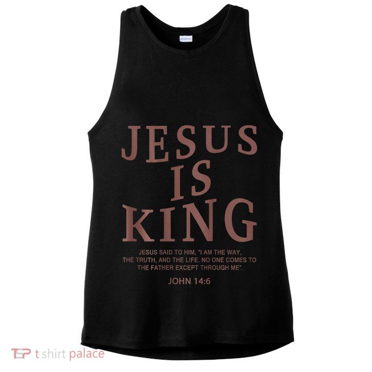 Jesus King Christian Teen Girl God Good Son Brother Ladies PosiCharge Tri-Blend Wicking Tank