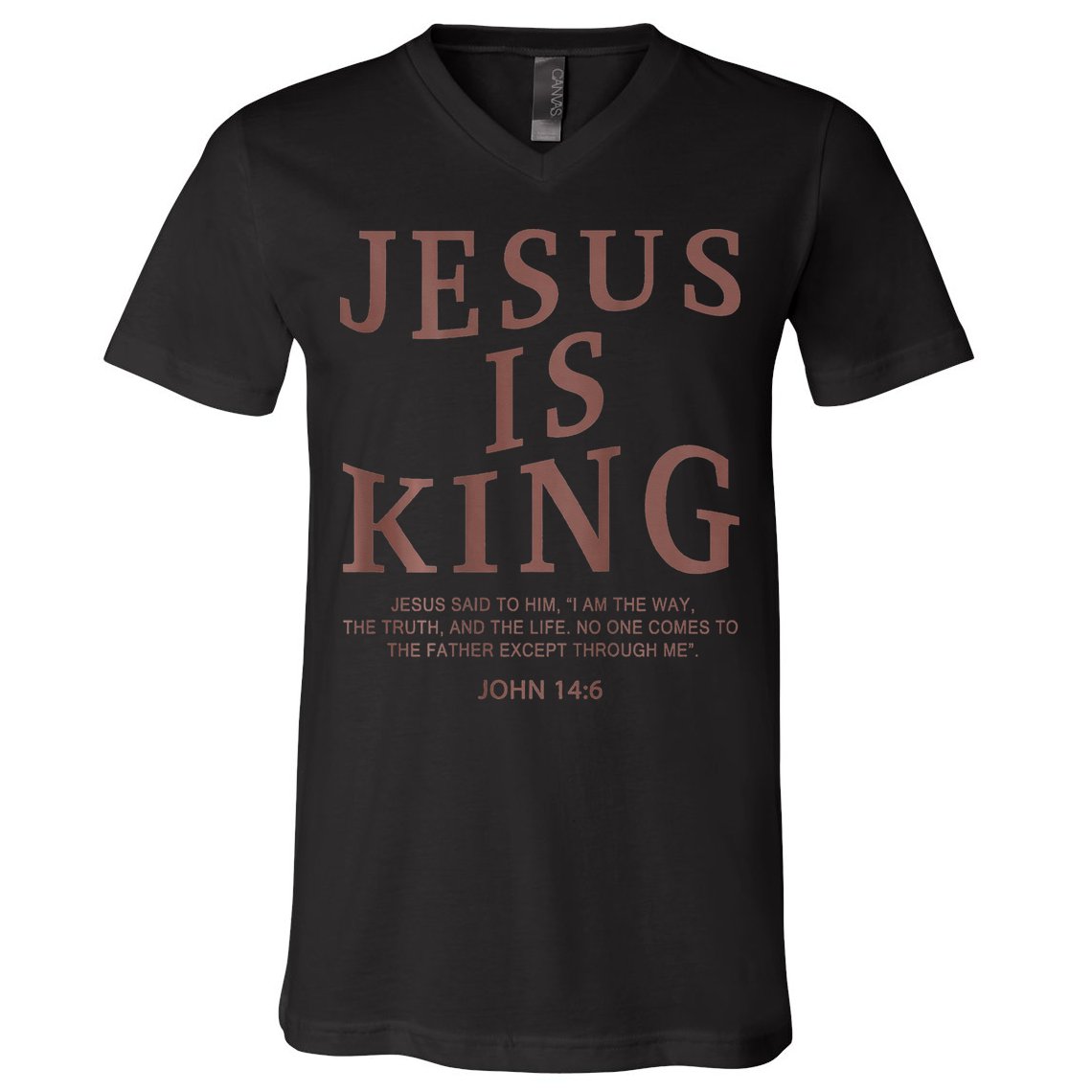 Jesus King Christian Teen Girl God Good Son Brother V-Neck T-Shirt