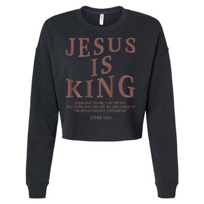 Jesus King Christian Teen Girl God Good Son Brother Cropped Pullover Crew