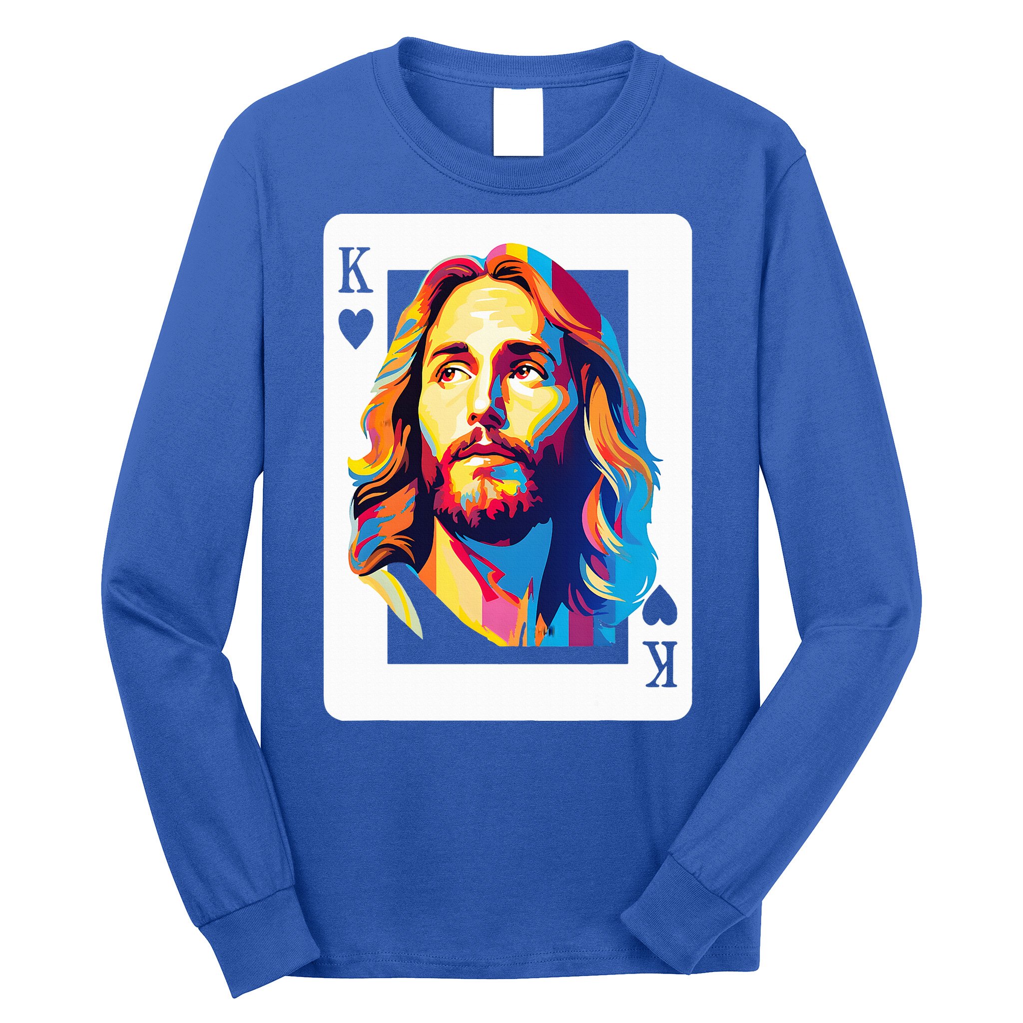 Jesus King Card Christian Long Sleeve Shirt