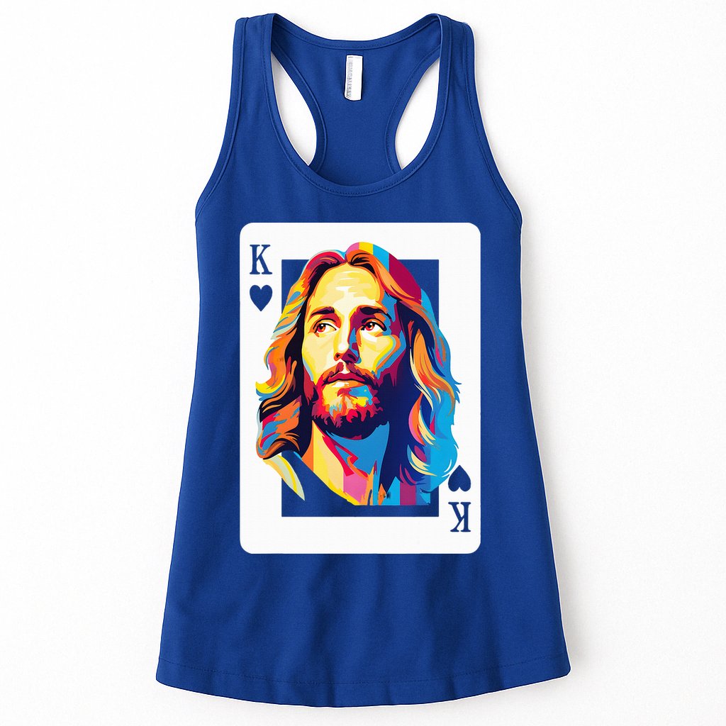 Jesus King Card Christian Womens Tank Top