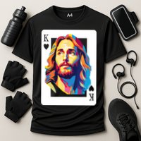 Jesus King Card Christian Cooling Performance Crew T-Shirt