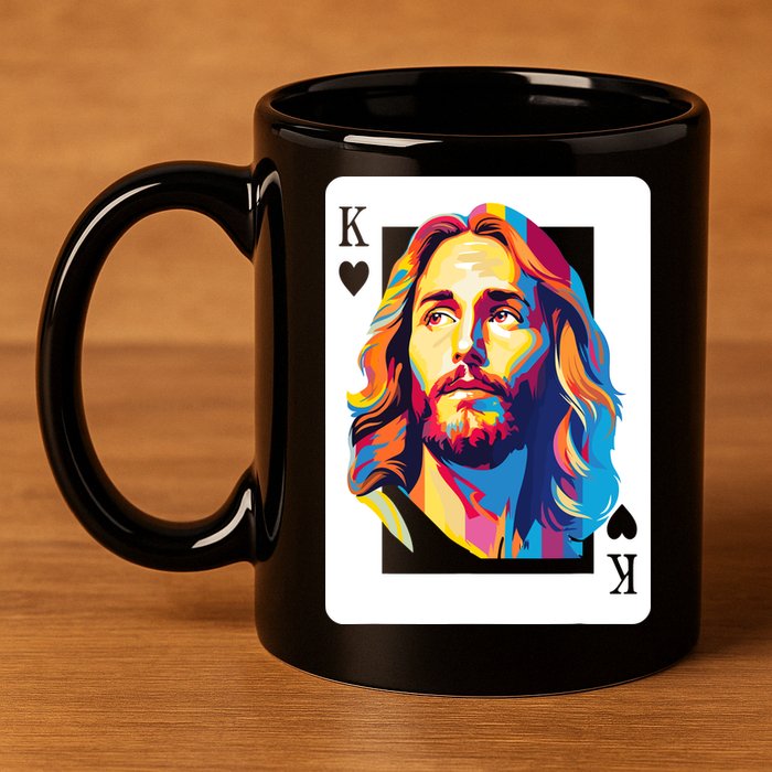 Jesus King Card Christian 11oz C Handle Ceramic Mug