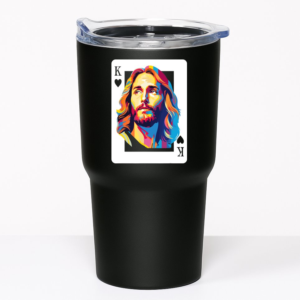 Jesus King Card Christian Tumbler