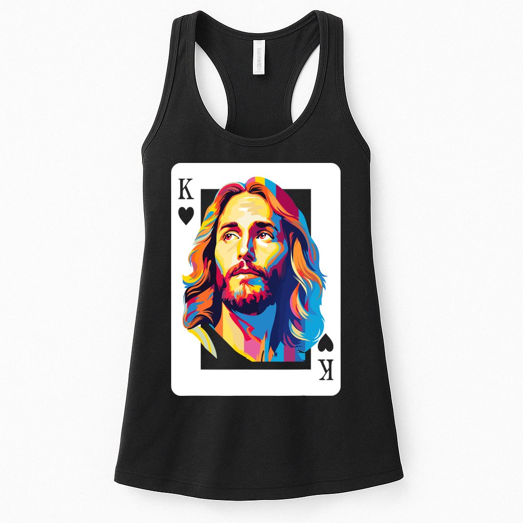Jesus King Card Christian Womens Tank Top