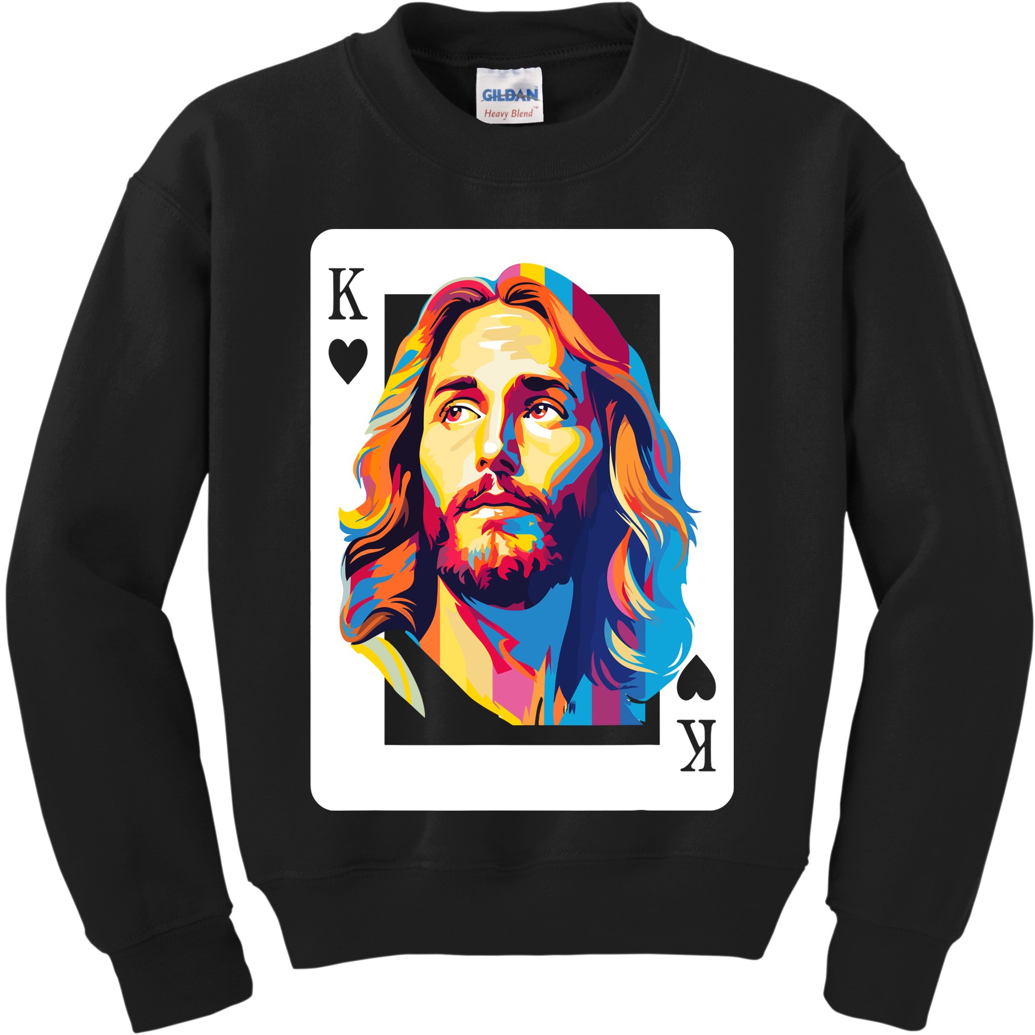 Jesus King Card Christian Kids Sweatshirt