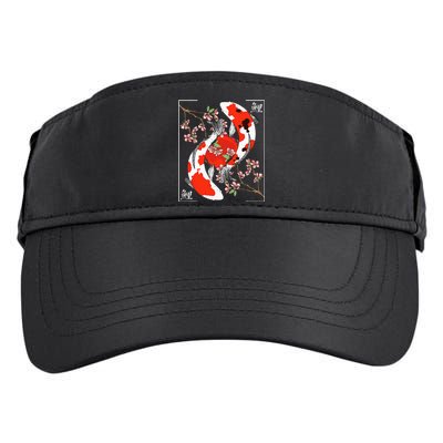 Japanese Koi Carp Fish Nishikigoi Aesthetic Cherry Blossom Adult Drive Performance Visor