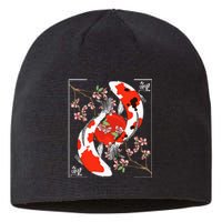 Japanese Koi Carp Fish Nishikigoi Aesthetic Cherry Blossom Sustainable Beanie