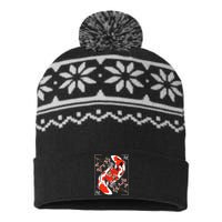 Japanese Koi Carp Fish Nishikigoi Aesthetic Cherry Blossom USA-Made Snowflake Beanie