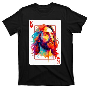 Jesus King Card Christian Christ Religious Believer Hearts T-Shirt